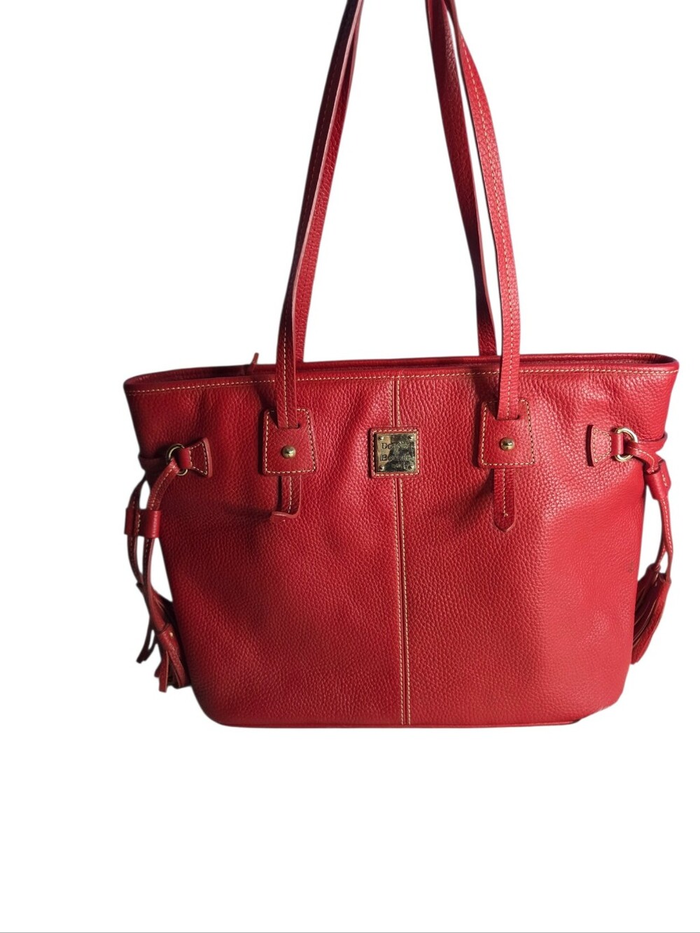 Dooney & Bourke Davis Tassle Red Leather Tote Bag